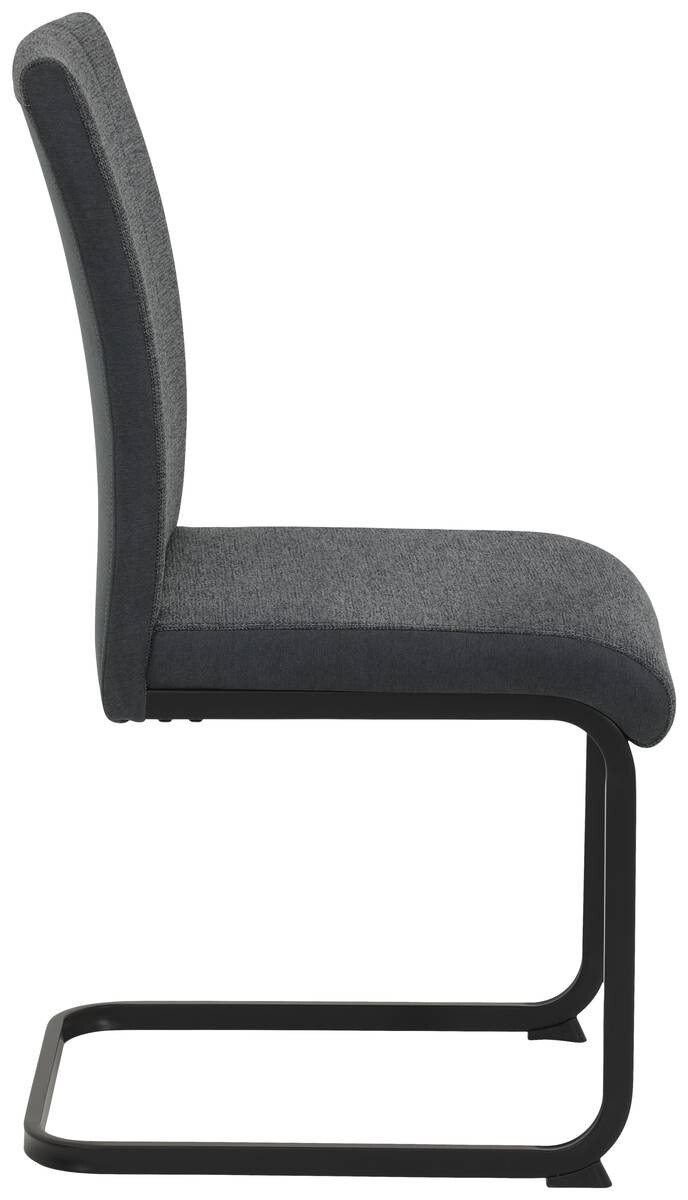 Stuhl 4er Set LINN anthrazit schwarz Webstoff Metall B/H/T: ca. 43x92x52 cm