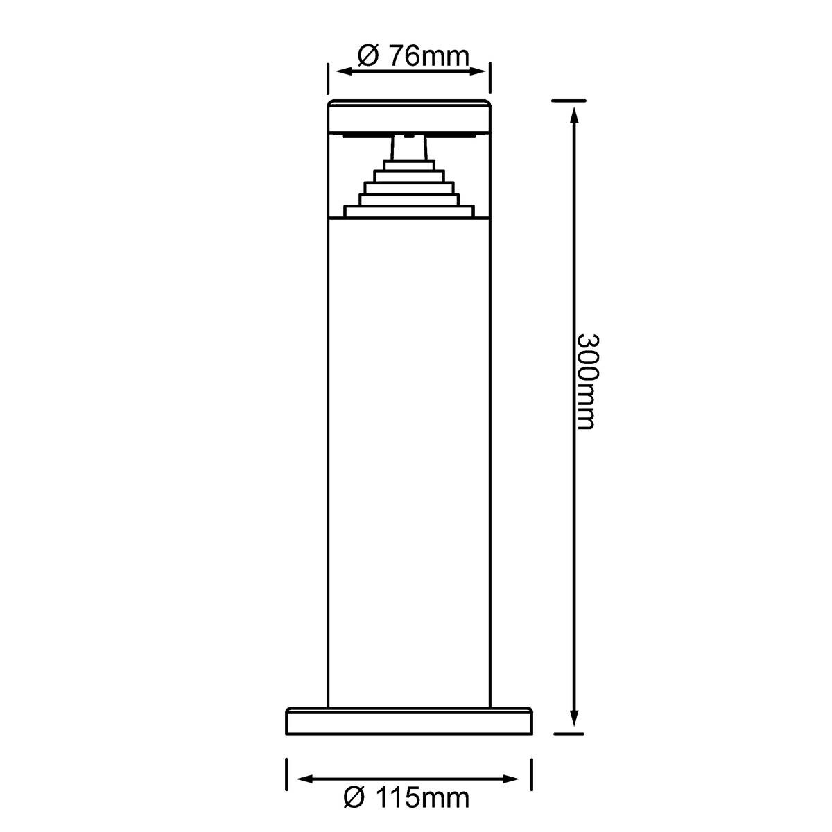Außenstandleuchte G43484/82 Edelstahloptik B/H/T/D: ca. 7,5x30x7,5x7,5 cm
