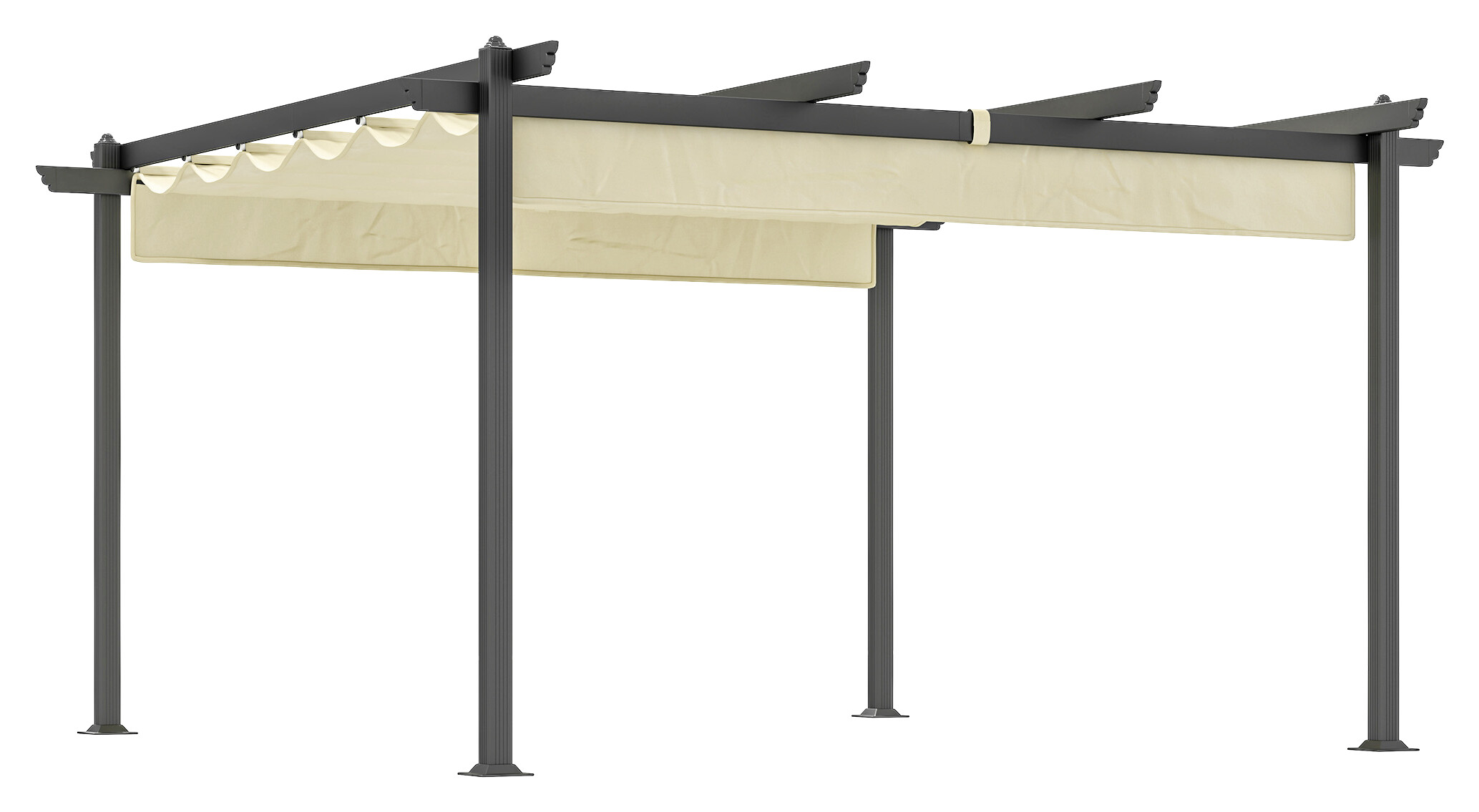 Outsunny Pergola beige Aluminium B/H/L: ca. 390x223x390 cm