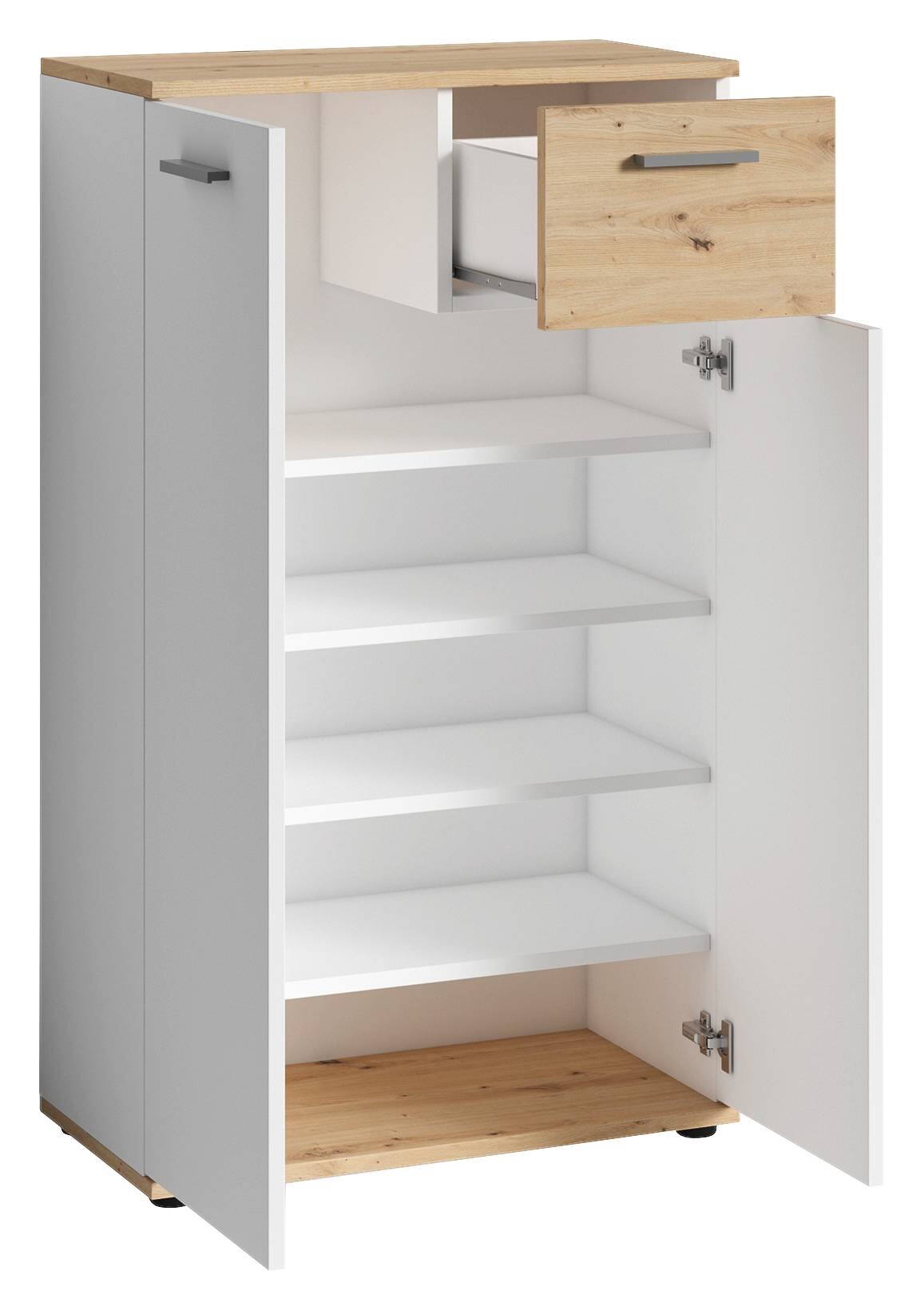 Schuhkommode JAKOB Eiche Nachbildung weiß B/H/T: ca. 60x102x30 cm