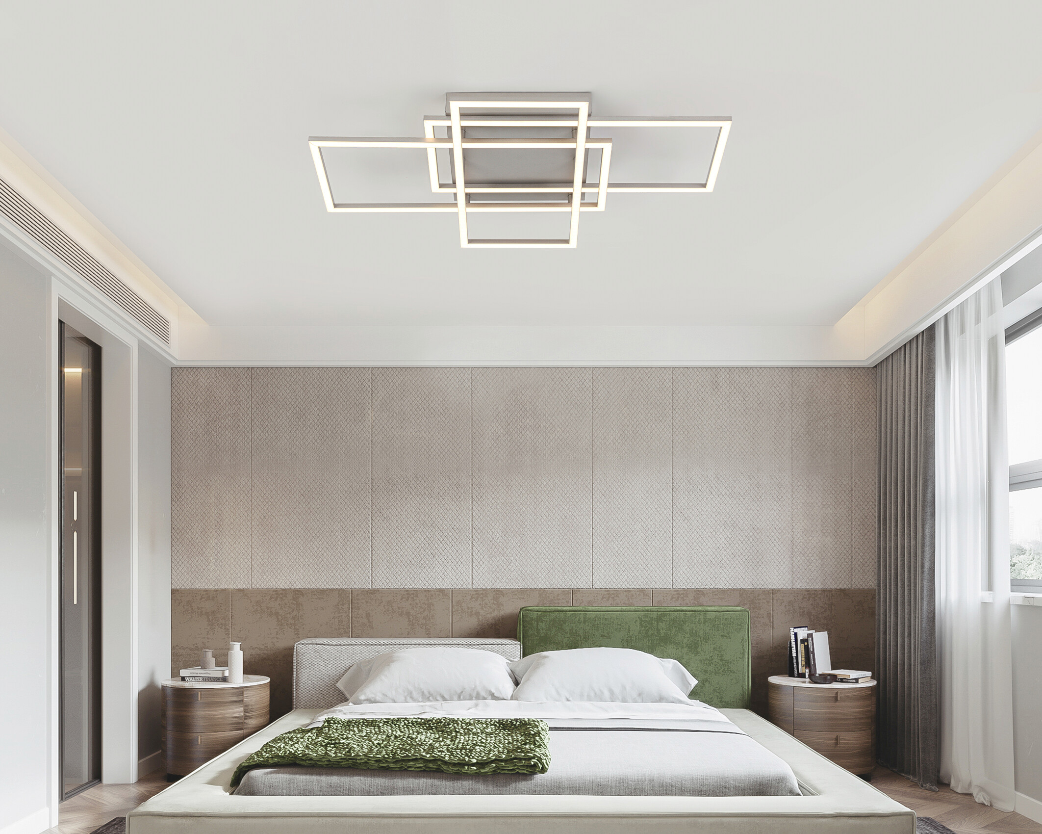 Nolo LED-Deckenleuchte Twin champagner Metall B/H/L: ca. 36x9,1x58 cm