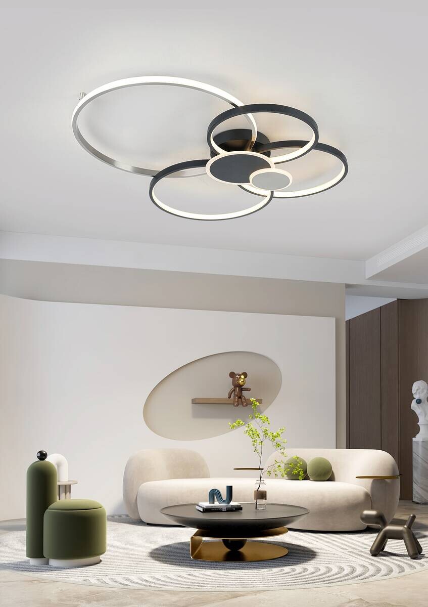 Nolo Lighting LED-Deckenleuchte Big schwarz Aluminium B/H/L: ca. 64x11x80 cm