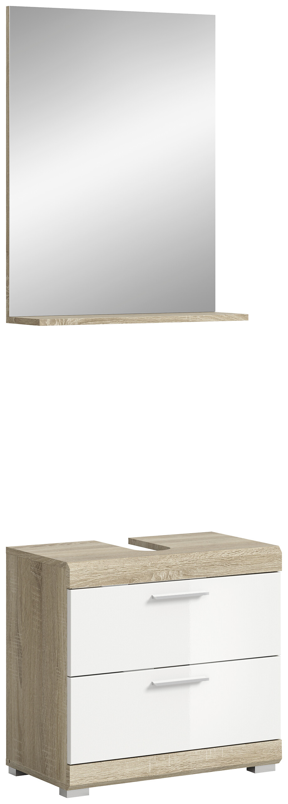 Badezimmer-Set Lambada Eiche Sonoma Nachbildung weiß Hochglanz B/H/T: ca. 60x191x37 cm