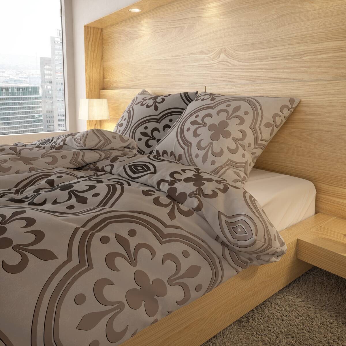 Baumwoll Bettwäsche Renforce braun Baumwolle B/L: ca. 135x200 cm