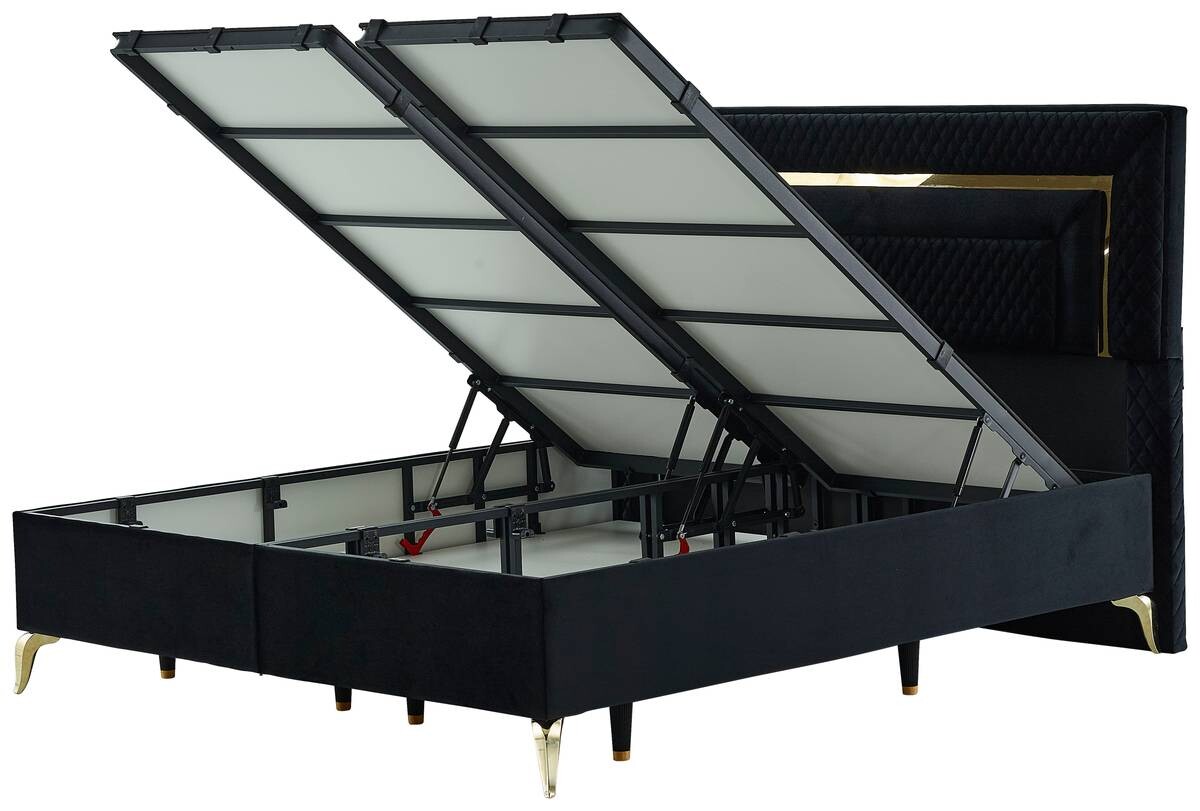 Polsterbett Pandroa 'S' schwarz Liegefläche B/L: ca. 180x200 cm