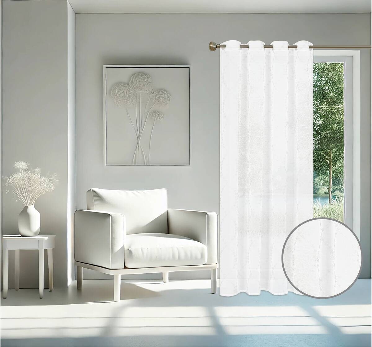 home Topline Ösenvorhang Nora weiß B/L: ca. 135x245 cm