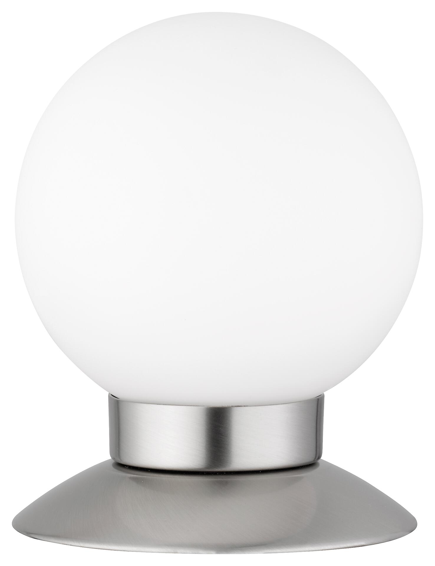 Reality Tischleuchte Princess nickel matt weiß Metall Glas H/D: ca. 13x10 cm