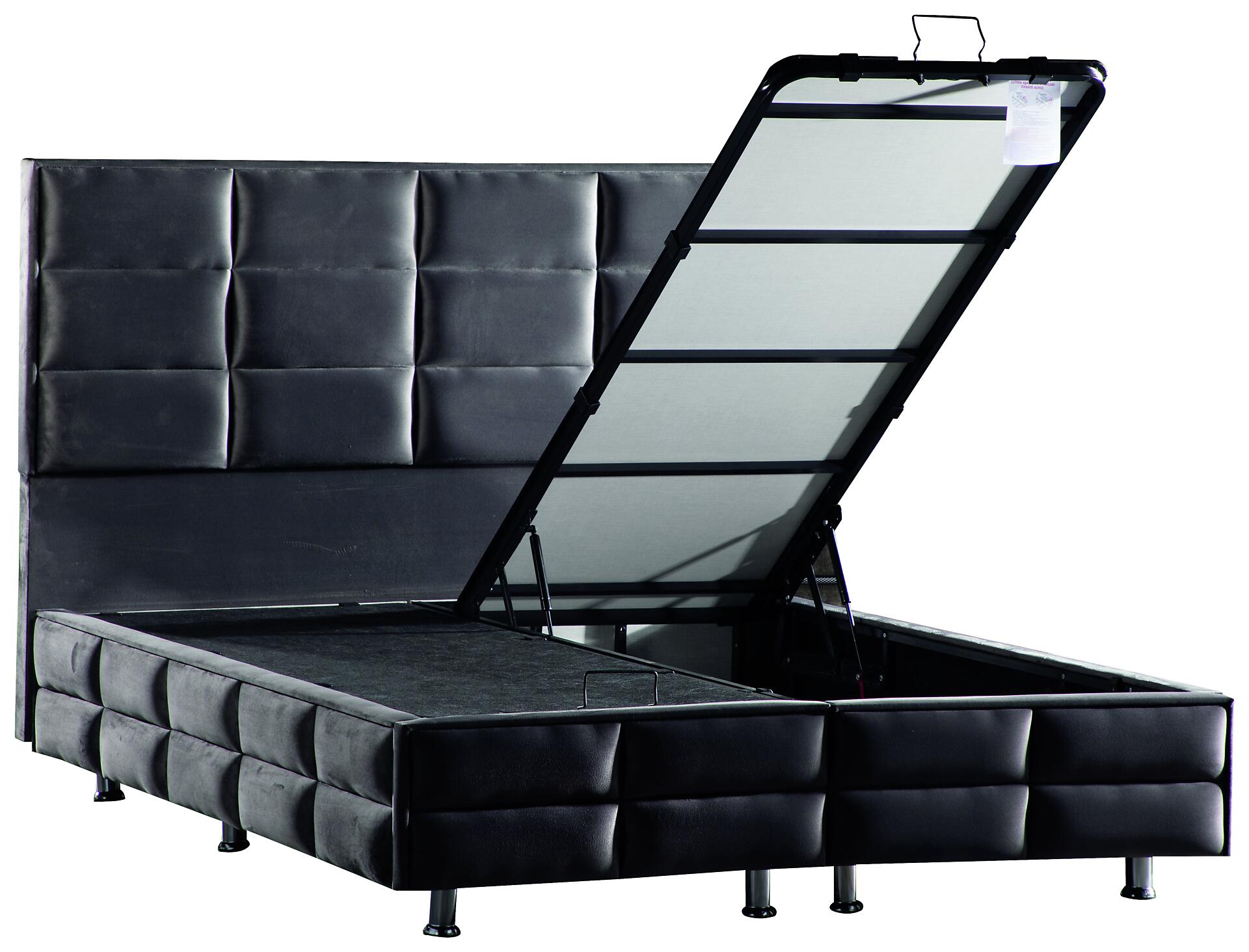 Polsterbett Carina grau Kunstleder