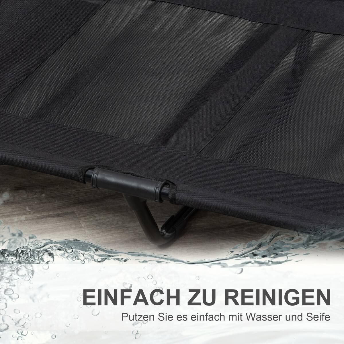 PawHut Hundeliege schwarz Metall B/H/L: ca. 76x18x92 cm