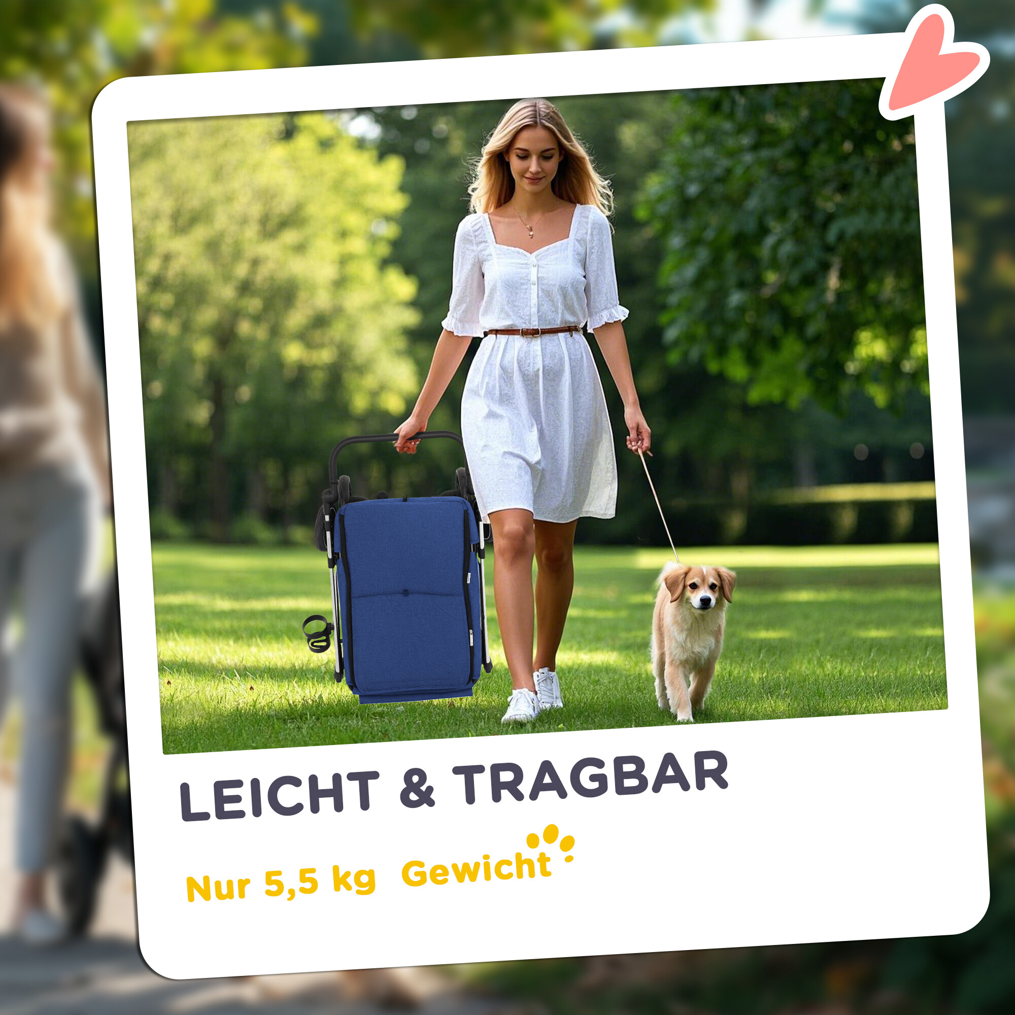 PawHut Hundewagen blau Aluminium B/H/L: ca. 48,5x106x80 cm