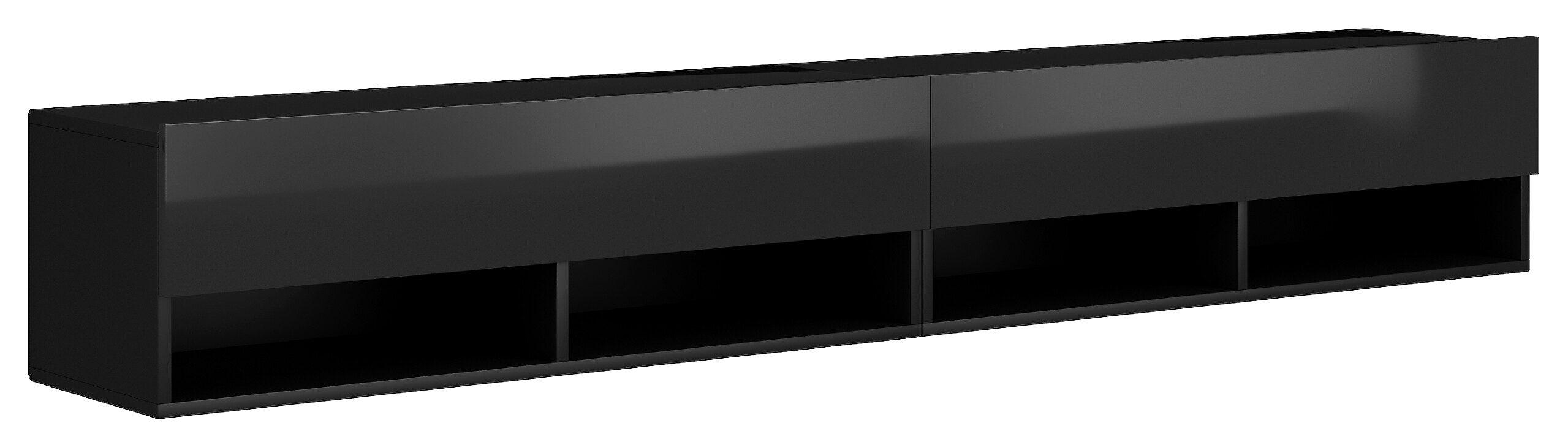 TV-Board Derby schwarz matt schwarz Hochglanz B/H/T: ca. 200x30x31 cm