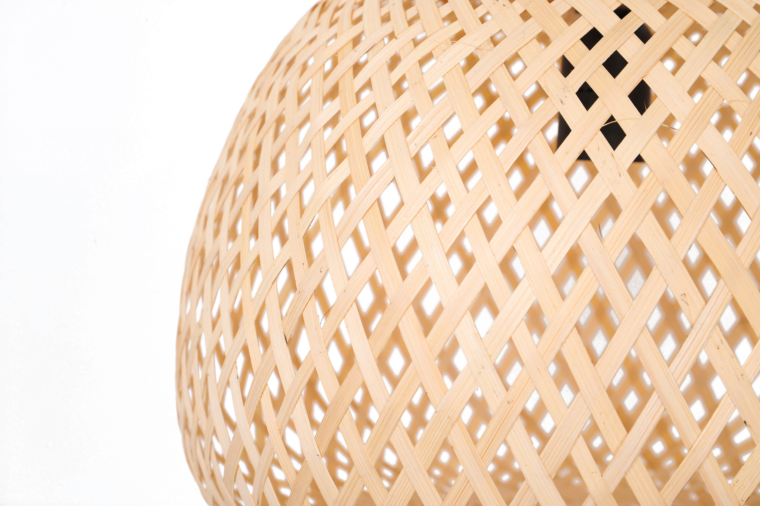 POCOline Pendelleuchte Bella natur schwarz Bambus Kunststoff L/D: ca. 130x35 cm E27 1 Brennstellen