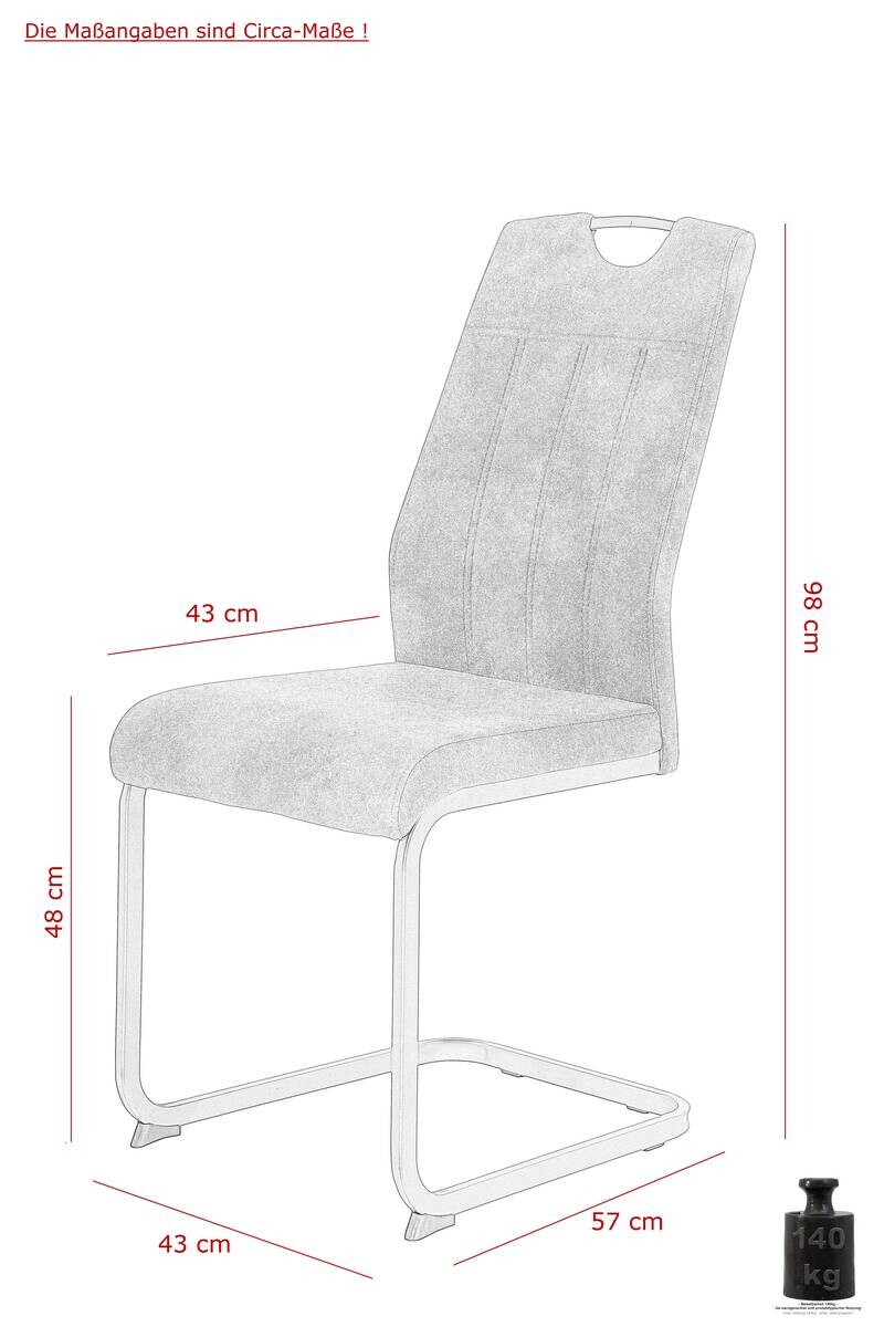 Essgruppe Agnes I Eiche anthrazit Holzwerkstoff B/H/T: ca. 220x76x90 cm
