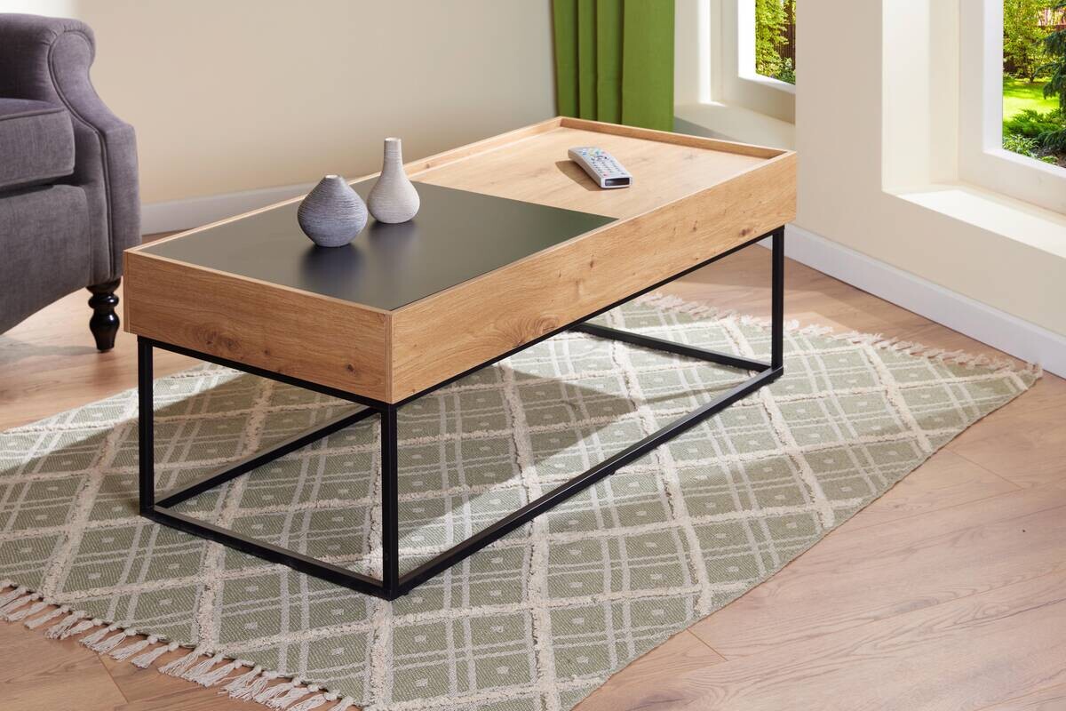 Inter Link Couchtisch Filora Eiche Holz B/H/L: ca. 50x40x110 cm