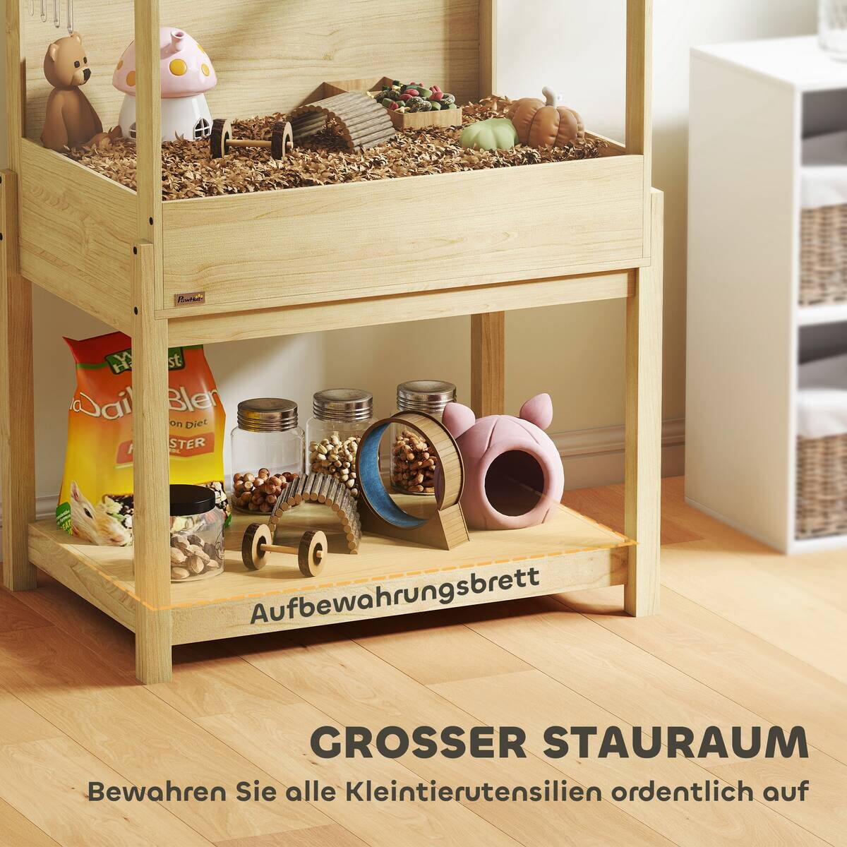 PawHut Hamsterkäfig Holzoptik MDF B/H/L: ca. 50x103x83,2 cm