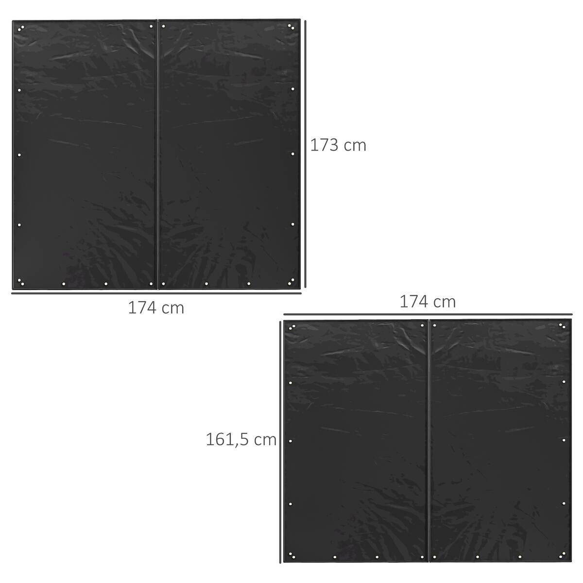 Outsunny Kaminholzregal Abdeckung schwarz Polyester B/H/L: ca. 1x173x174 cm