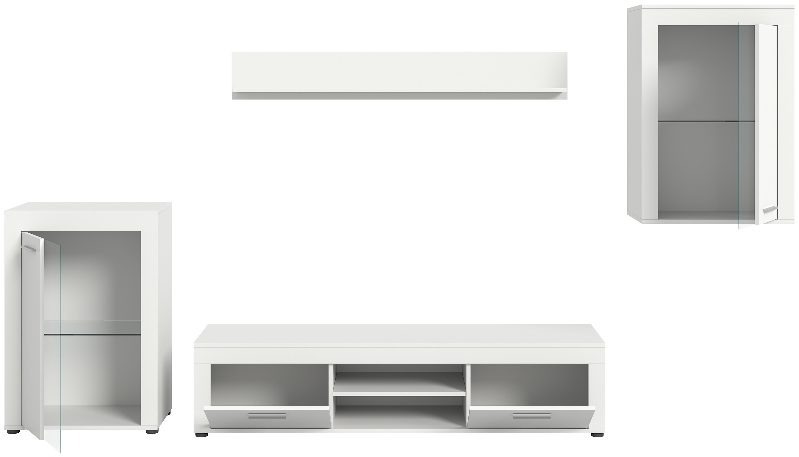 Wohnwand Jam weiß B/H/T: ca. 169x310x35 cm