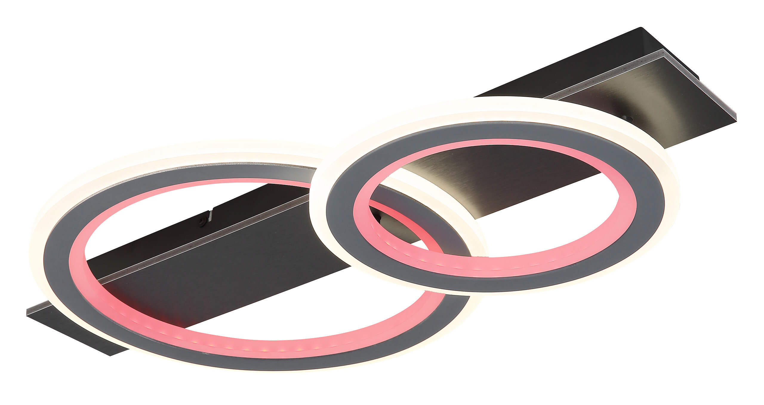 GLOBO LED-Deckenleuchte grau mattschwarz Opal Kunststoff Acryl Metall B/H/L: ca. 37x8x63 cm 1 Brennstellen