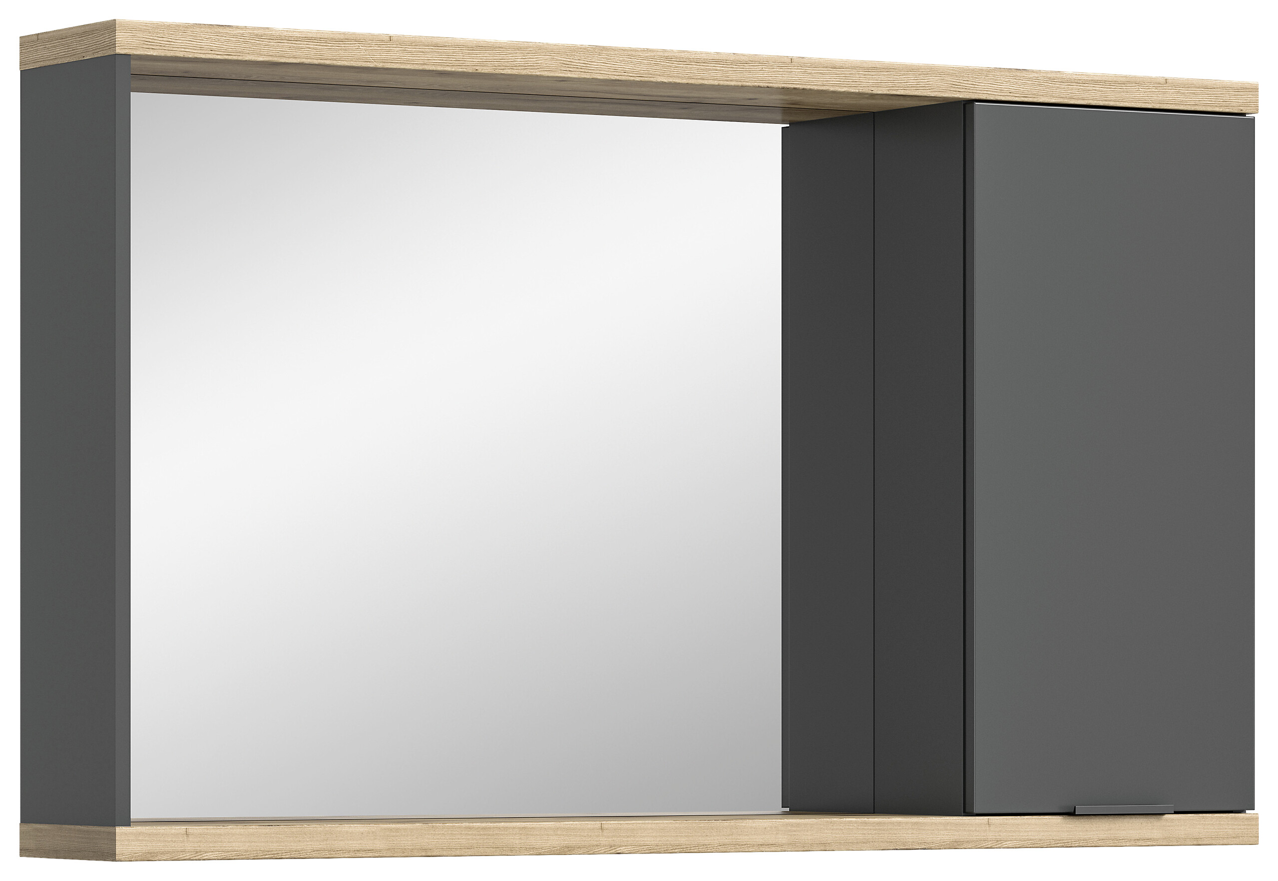 Spiegelschrank Nuaro anthrazit Nox Oak Nachbildung B/H/T: ca. 130x77x20 cm