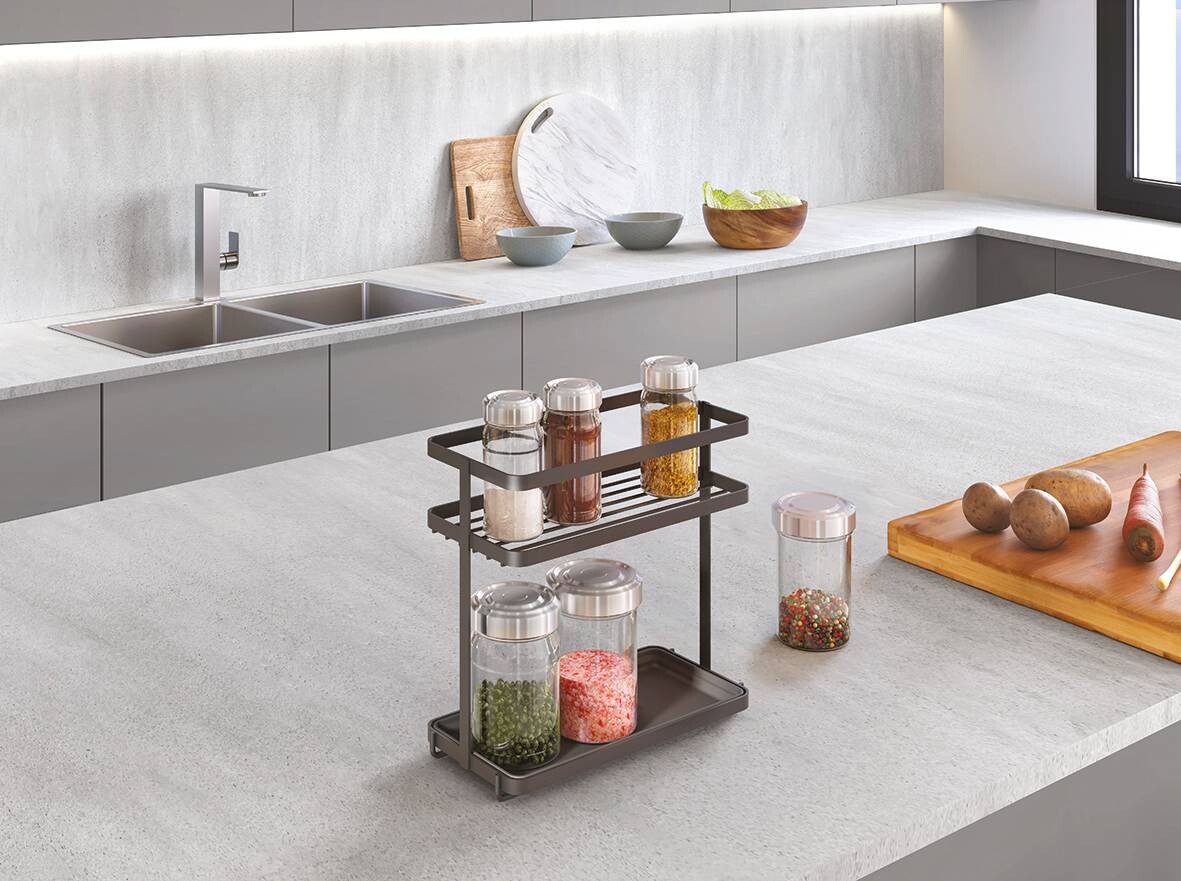 Metaltex Gewürzregal schwarz Eisen B/H/L: ca. 23x22x11 cm