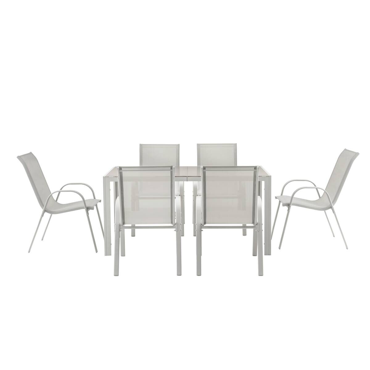 POCOline Gartensitzgruppe Tomar hellgrau Stahl