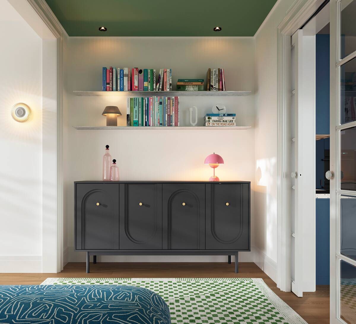 Kommode MAZOMA schwarz gold Optik B/H/T: ca. 154x82x39 cm