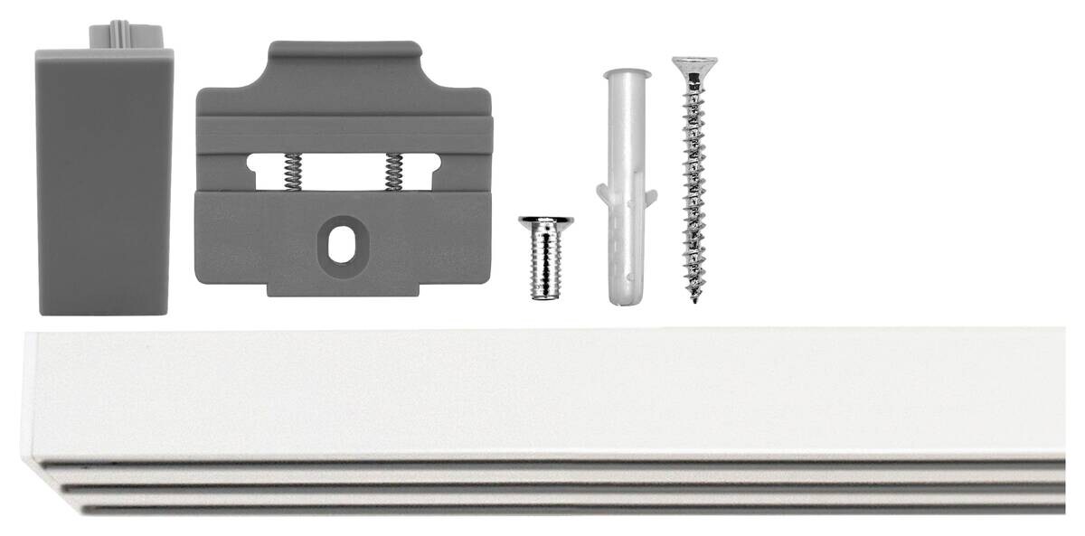 ondeco Gardinenschiene smart weiß Metall L: ca. 260 cm 3.0 Läufe