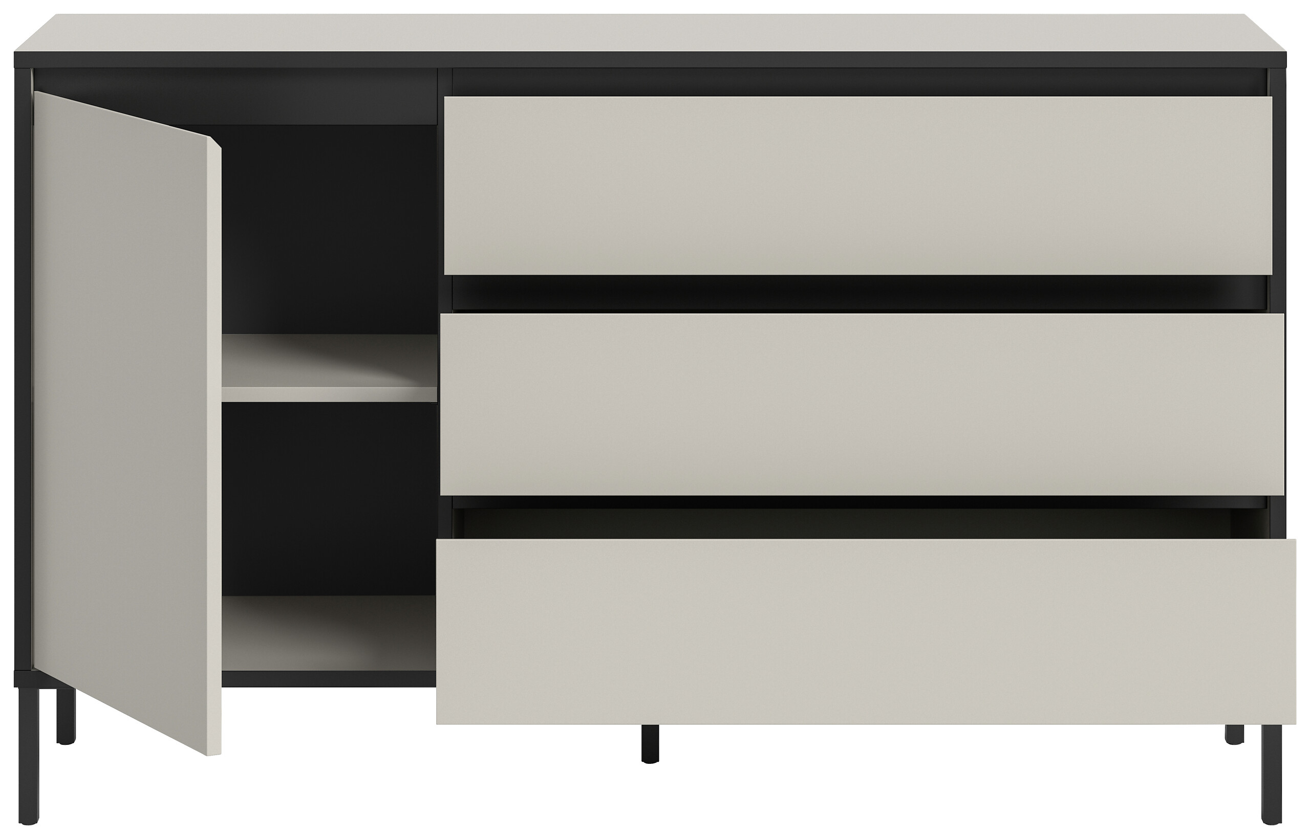 Sideboard Tron Kaschmirgrau Nachbildung schwarz B/H/T: ca. 136x83x38 cm Sideboard Tron Kaschmirgrau Nachbildung schwarz B/H/T: ca. 136x83x38 cm