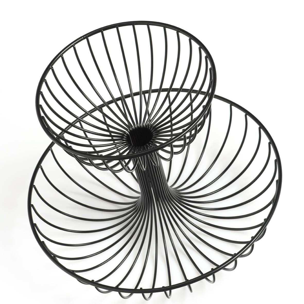 Zeller Obst-Etagere 2-lagig schwarz Metall B/H/L: ca. 32x25,8x32 cm