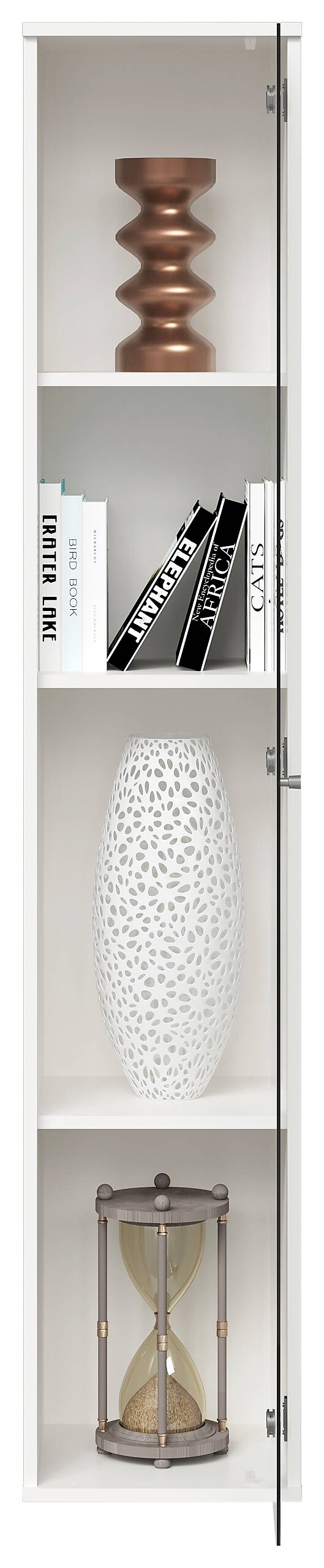 Vitrine weiß B/H/T: ca. 32x171x33 cm