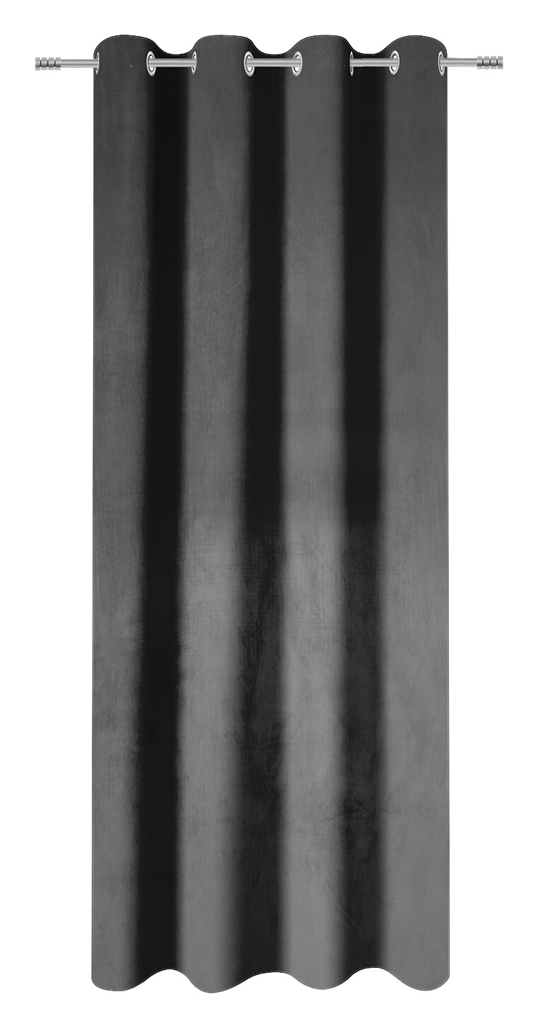 Ösenvorhang Samt anthrazit B/L: ca. 135x245 cm