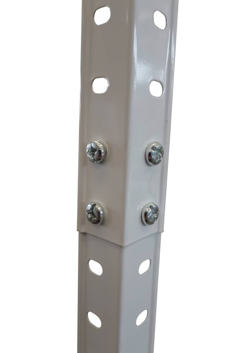 Schwerlaststeckregal weiß B/H/T: ca. 75x150x40 cm