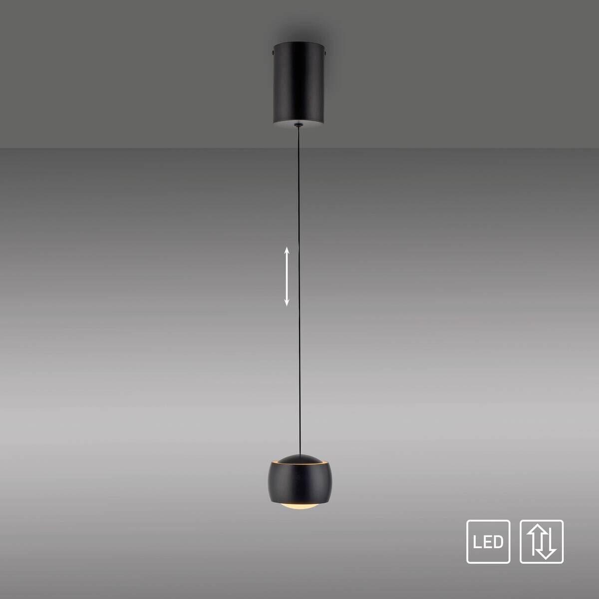 Just Light Pendelleuchte Ballini schwarz