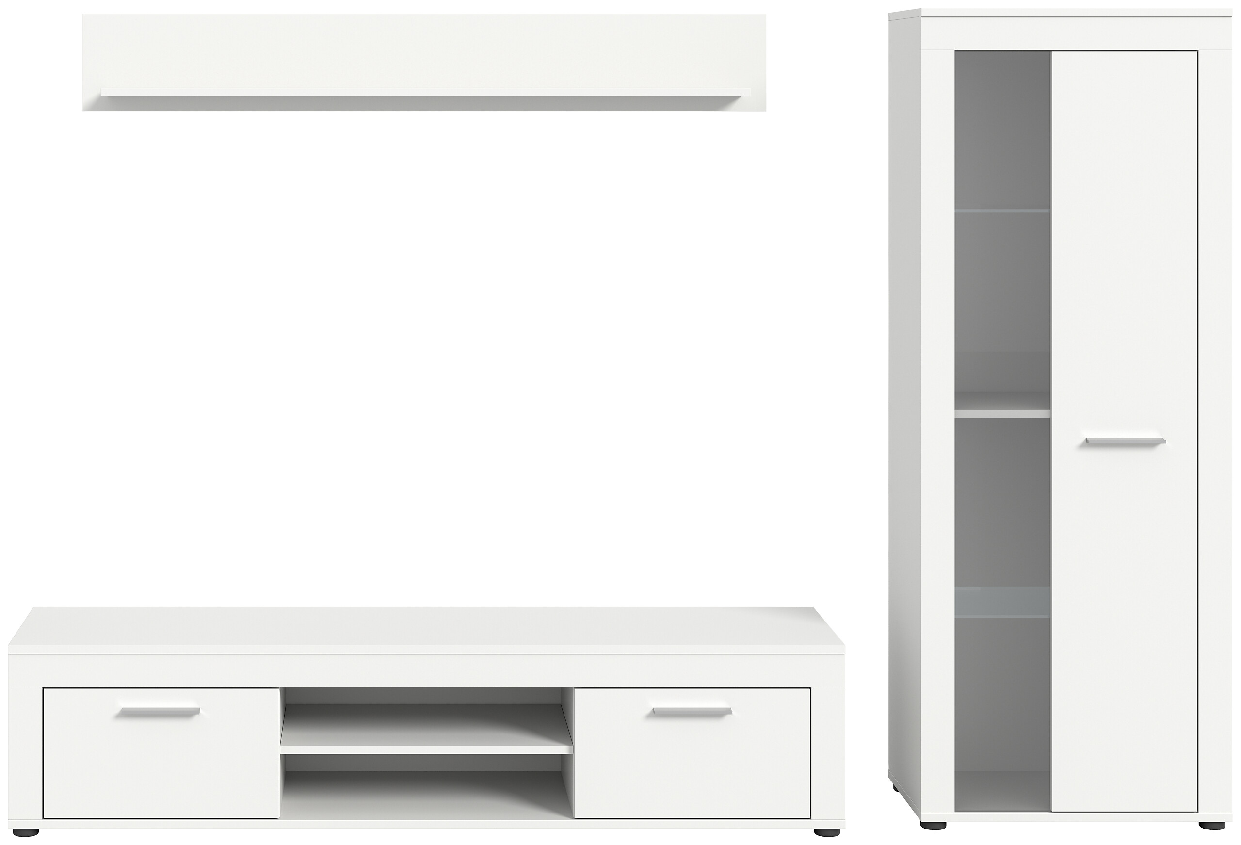 Wohnwand Jam weiß B/H/T: ca. 235x159x35 cm