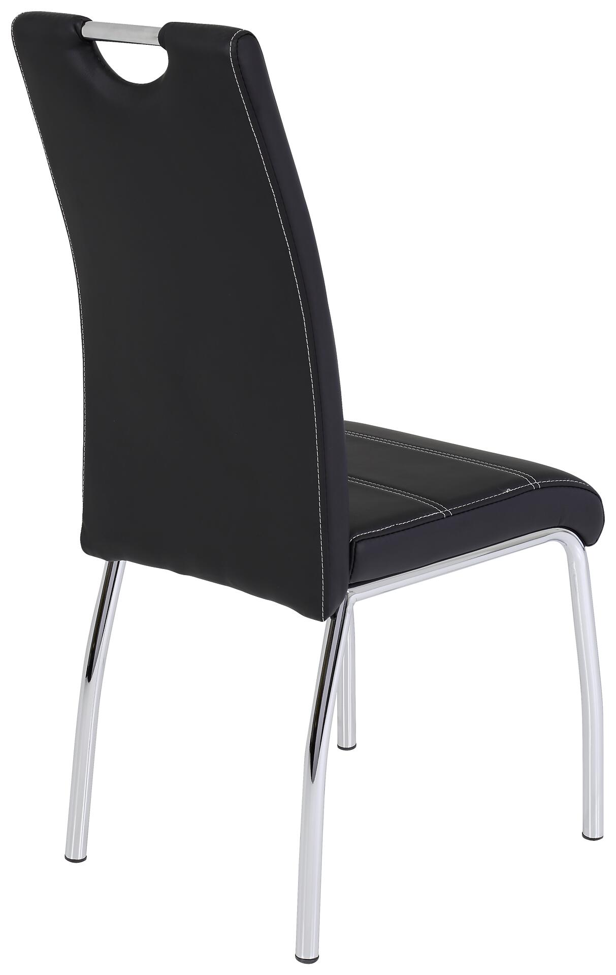 Stuhl Susi 2er Set schwarz Kunstleder B/H/T: ca. 44x98x61 cm