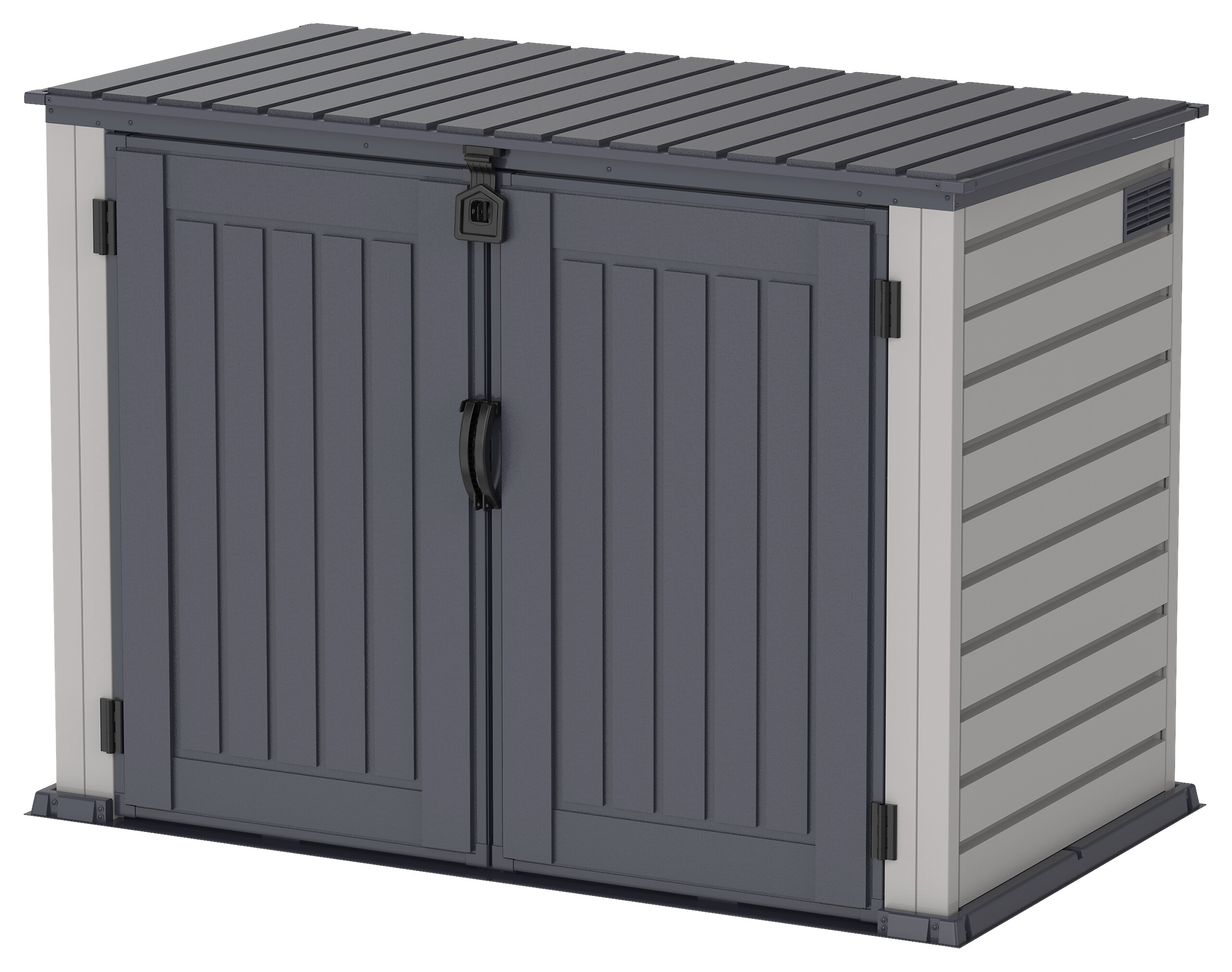 VCM Mülltonnenbox 3er StoreAway grau Kunststoff B/H/L: ca. 124x190x108 cm