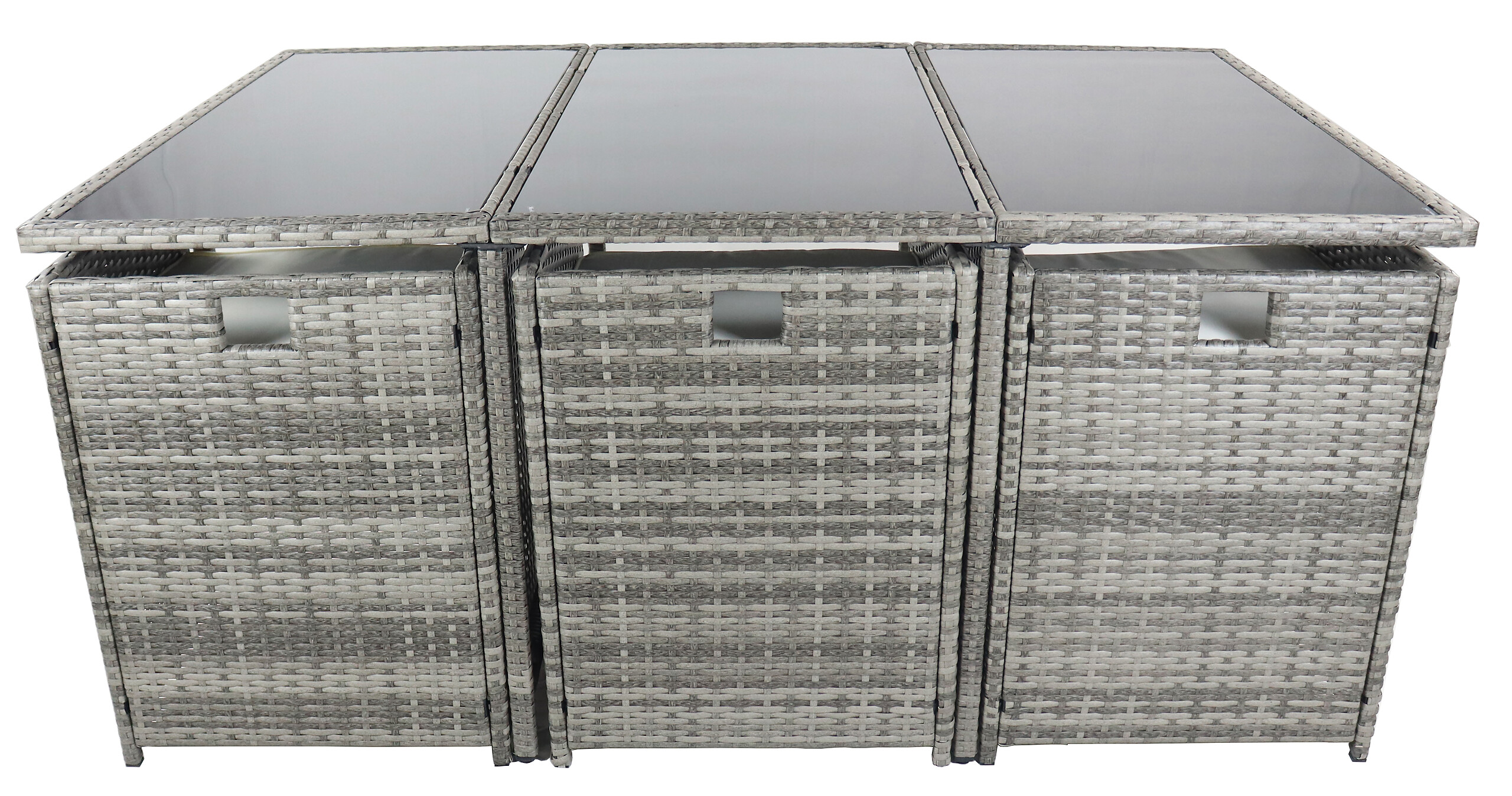 VCM Gartensitzgruppe Raloso grau Rattan B/H/L: ca. 170x74x110 cm