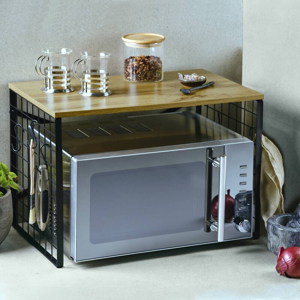 Kesper Mikrowellen Regal braun Metall B/H/T: ca. 52x36,5x32,5 cm