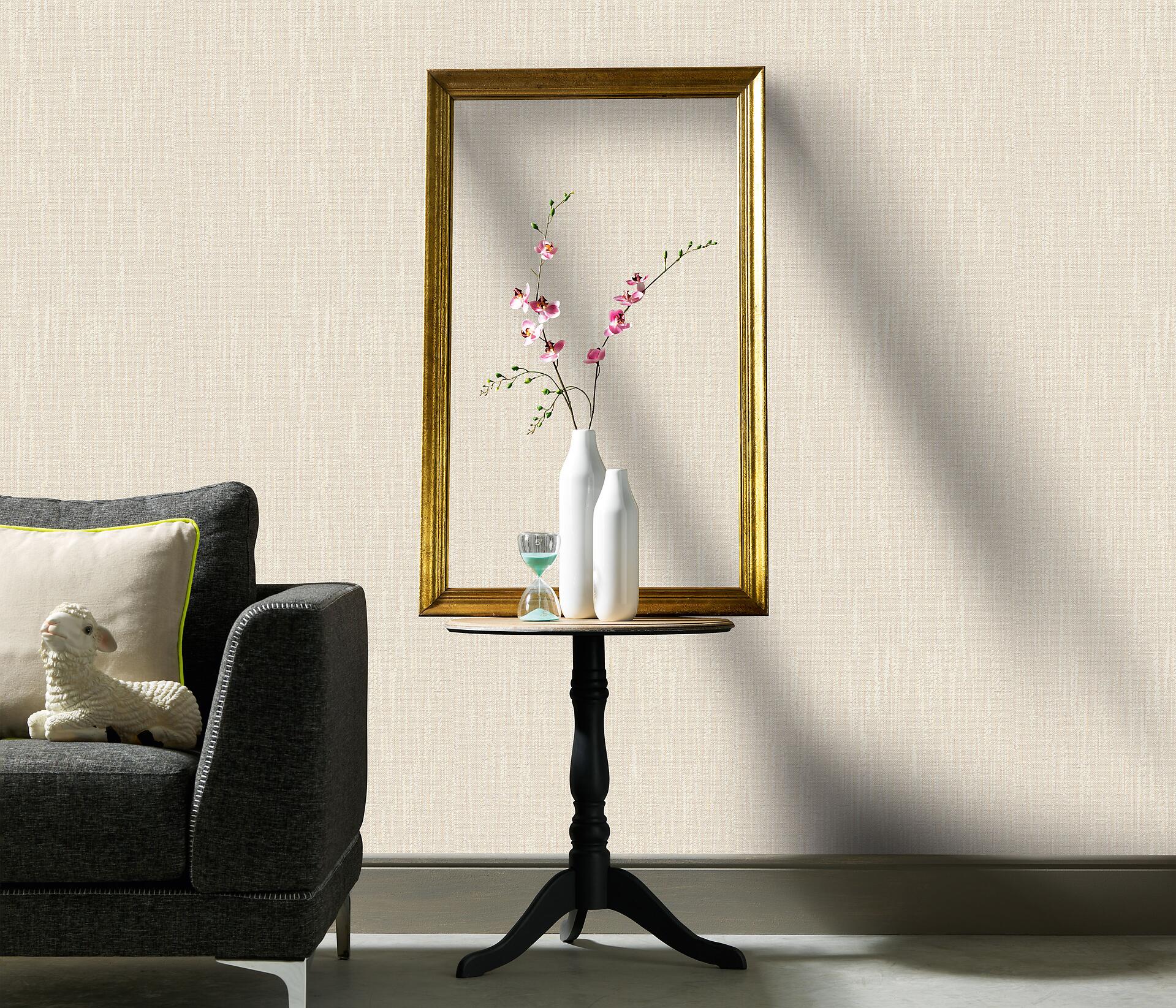 Vliestapete Textiloptik beige B/L: ca. 53x1005 cm