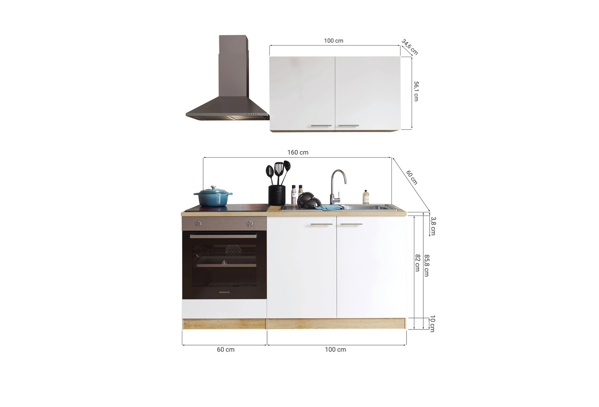 Küchenblock Merle B/H/T: ca. 160x200x60 cm