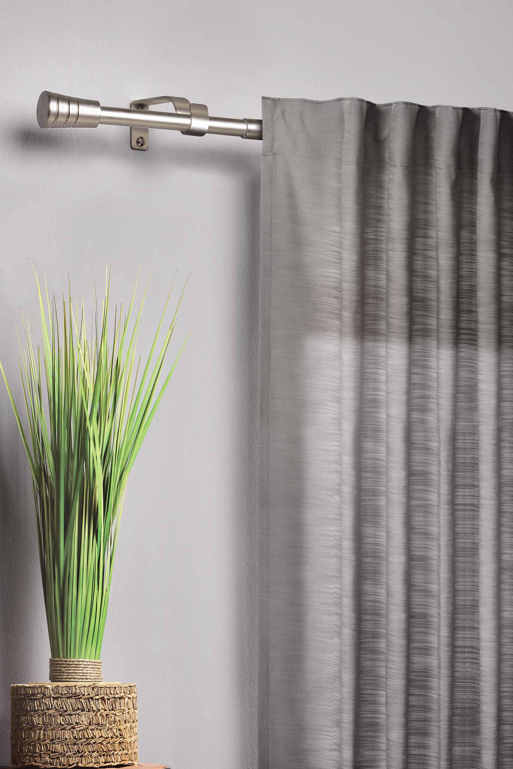 Gardinenstange Edelstahloptik Metall L: ca. 280 cm ausziehbar von ca. 160 bis 280 cm 1.0 Läufe