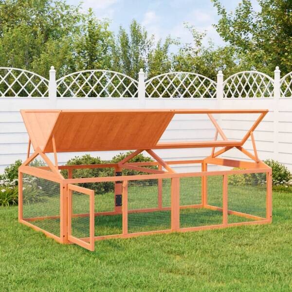 vidaXL Freilaufgehege braun Kiefer B/H/L: ca. 112,5x74x200 cm