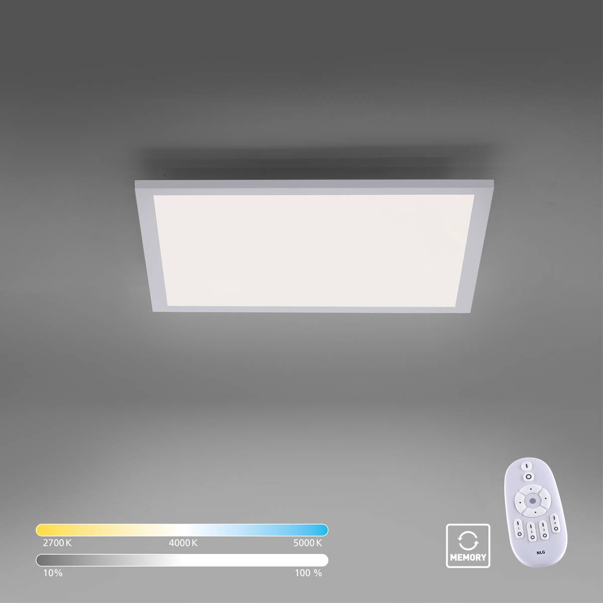 Just Light LED-Deckenpanel FLAT 14531-16 weiß Kunststoff Metall B/H/T: ca. 45x5,6x45 cm 1 Brennstellen
