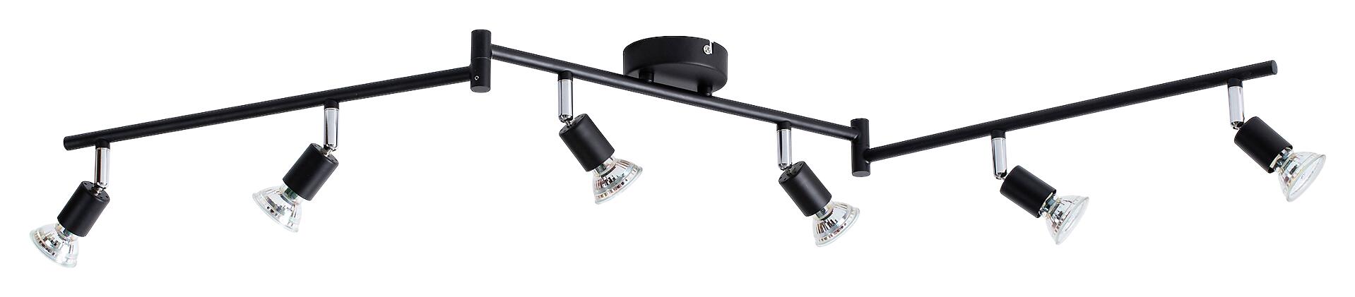 POCOline Spotbalken Boris schwarz B/H/L: ca. 120x9x10 cm 6 Brennstellen