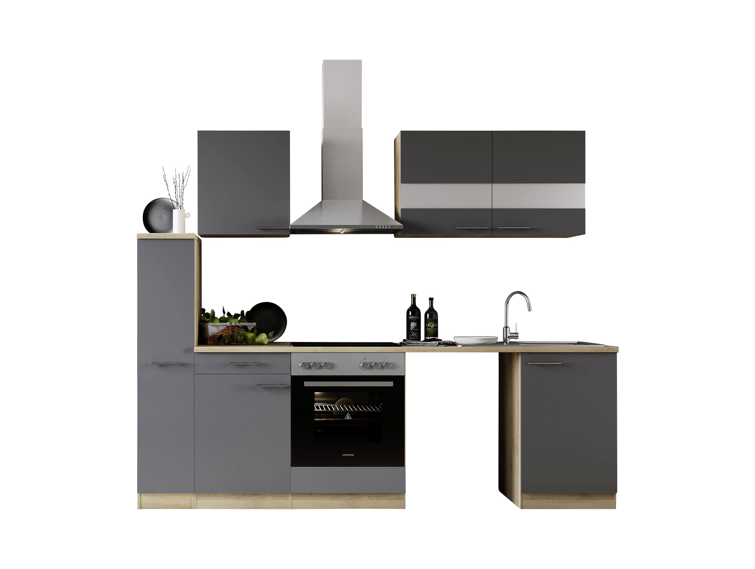 Respekta Küchenblock Merle grau B/H/T: ca. 250x200x60 cm