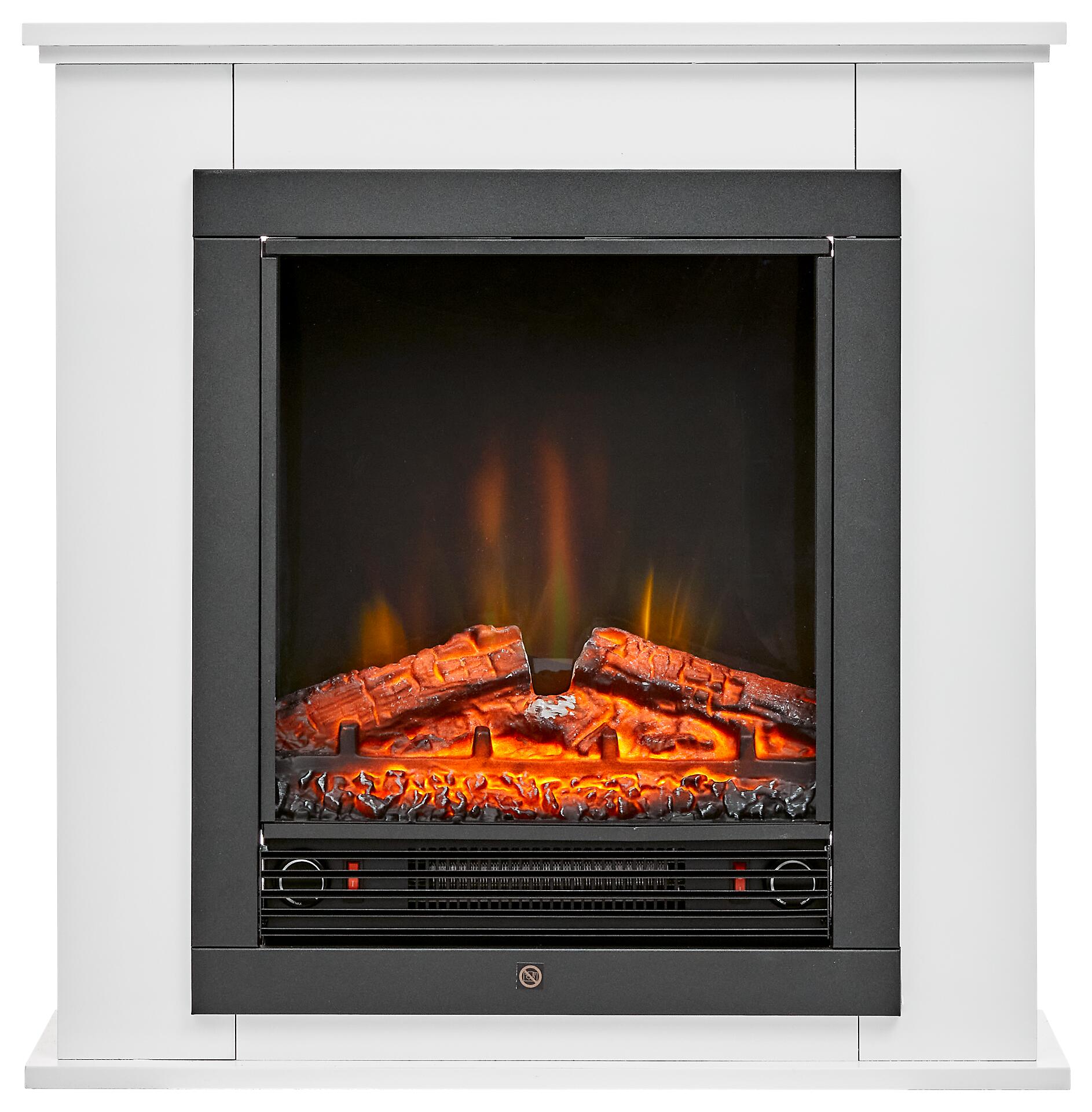 CLASSIC FIRE Elektrischer-Kamin 871125200410 weiß schwarz Glas Metall B/H/T: ca. 70x71x22 cm ca. 1800 W