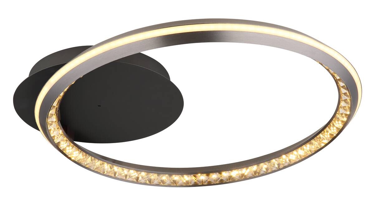 GLOBO LED-Deckenleuchte grau Metall Aluminium B/H/L: ca. 50x8x53 cm 1 Brennstellen