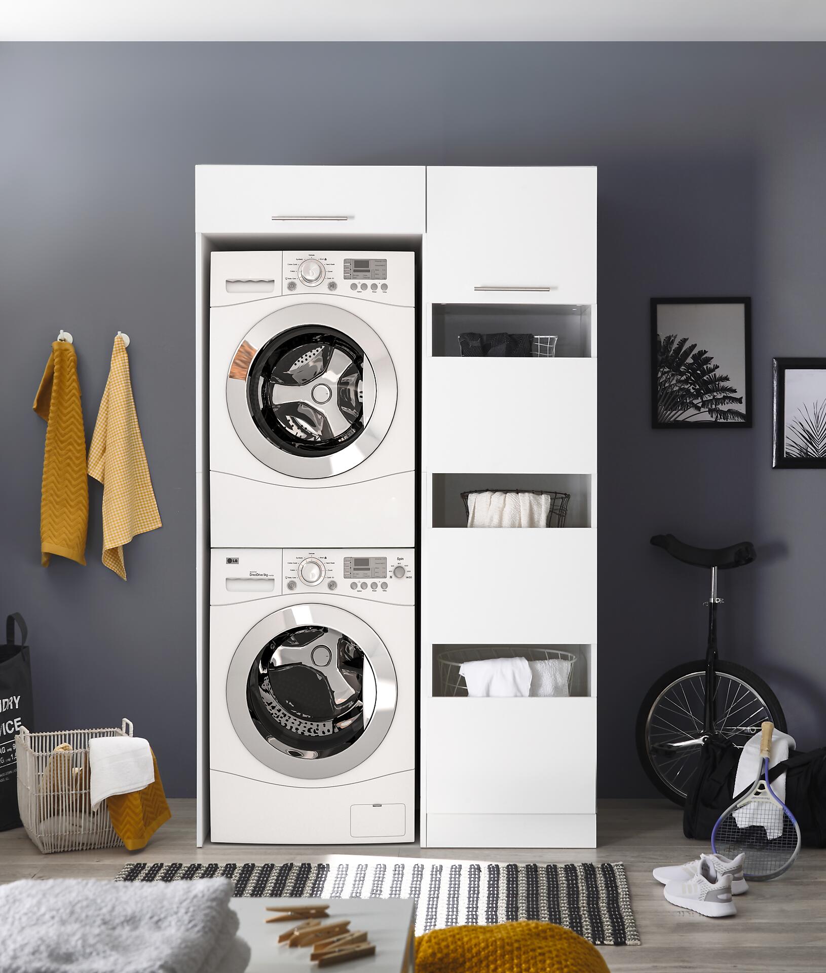 Respekta Hauswirtschaftsraum-Set Clara weiß matt B/H/T: ca. 117,4x200x67,6 cm