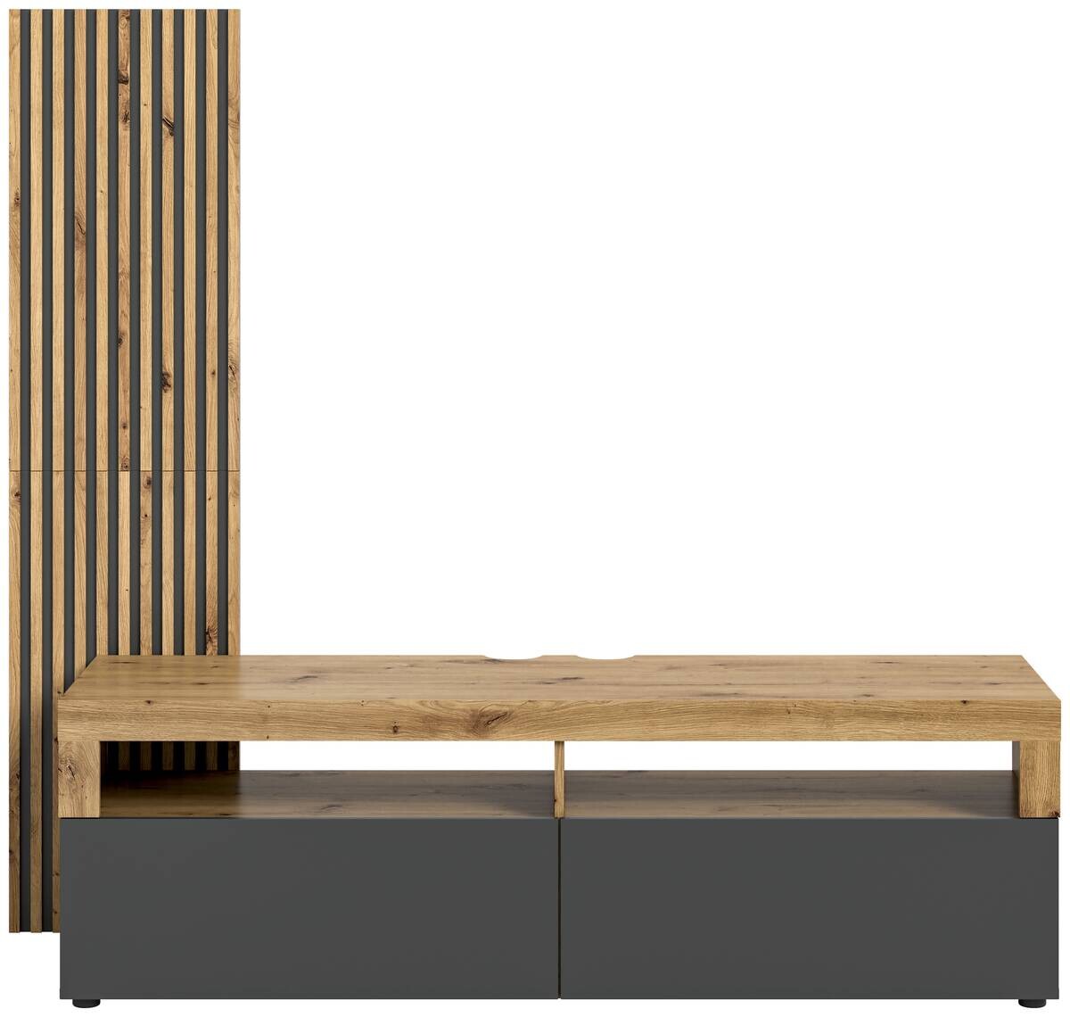 TV-Lowboard Okai anthrazit Eiche Artisan Nachbildung B/H/T: ca. 160x90x45 cm