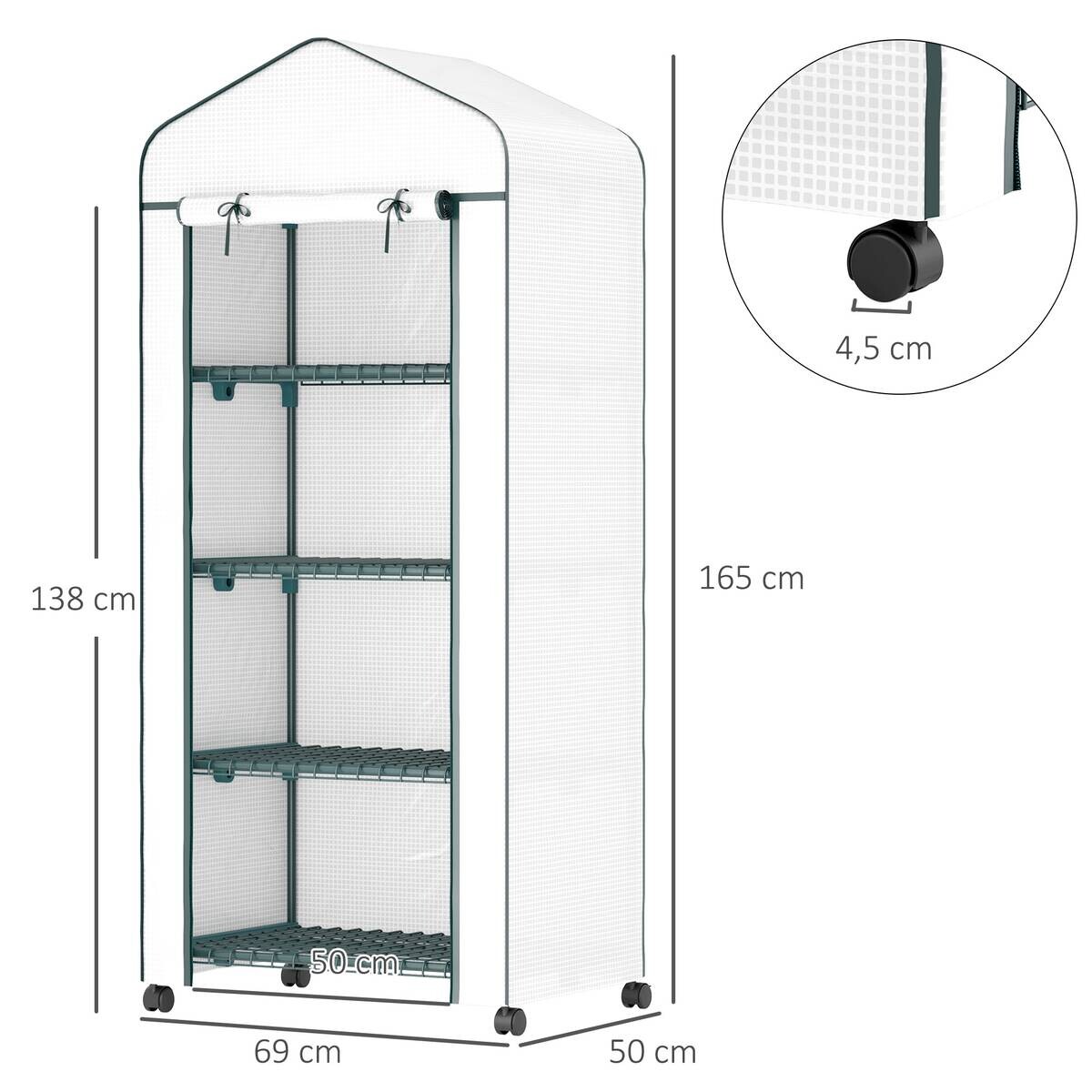Outsunny Foliengewächshaus B/H/L: ca. 50x165x69 cm